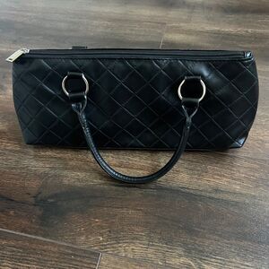 Primeware Insulated Black Wine Clutch Handbag Thermal Lined Bag with Corkscrew